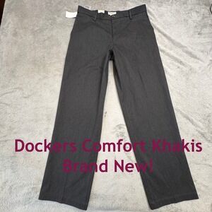 Dockers‎ Comfort Khaki Men's Relaxed Fit Pants Tag Size 33x32 Dark Grey